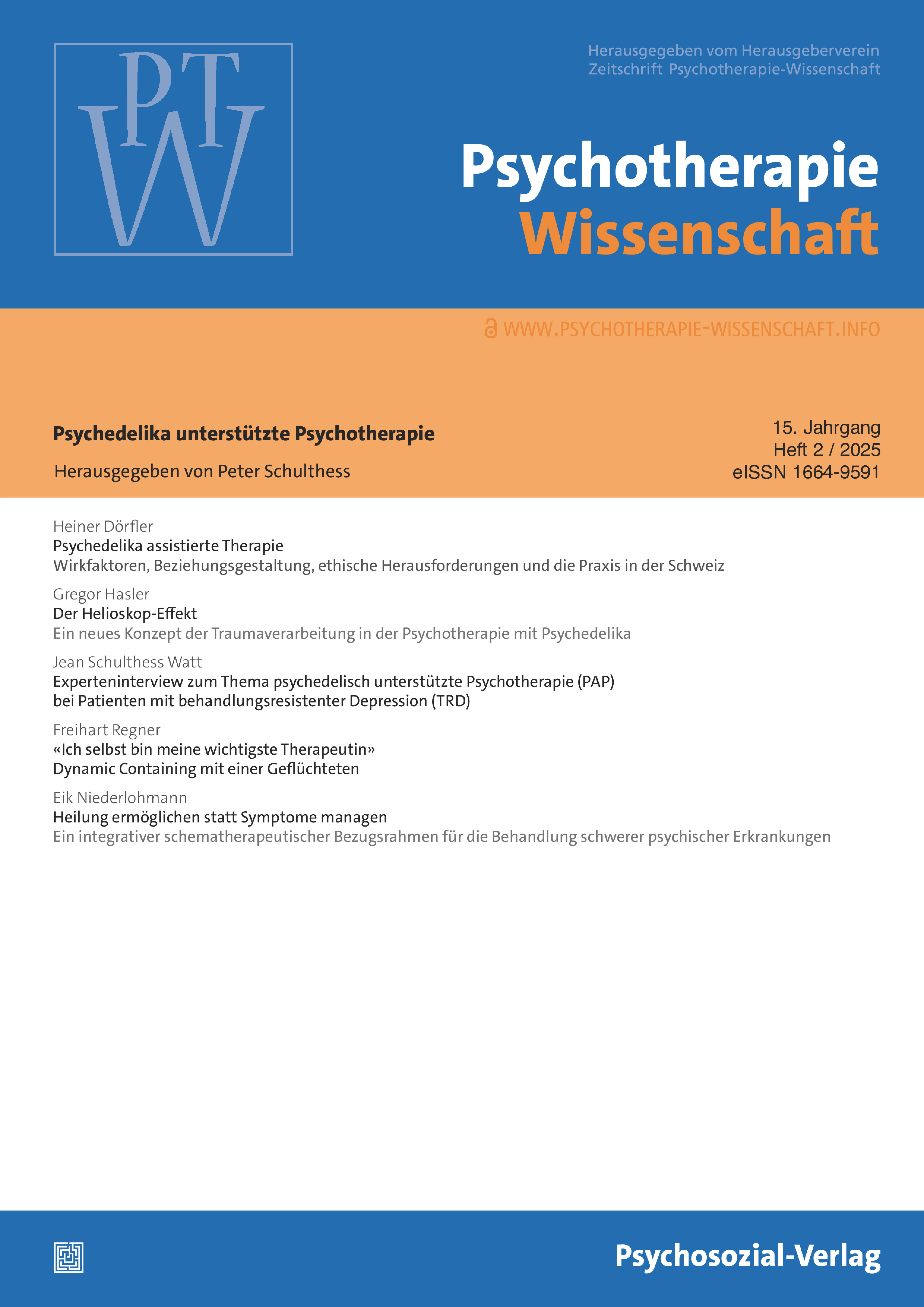 Ansehen Bd. 15 Nr. 2 (2025): Psychedelika unterstützte Psychotherapie